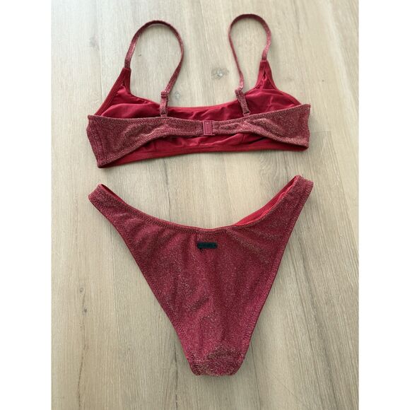 TRIANGL – Ruby Sparkle Bikini Set – Size M - Picture 7 of 9